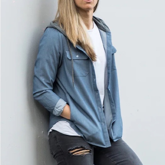 Hooded Chambray Jacket (Lightweight) - Picture 8 of 8